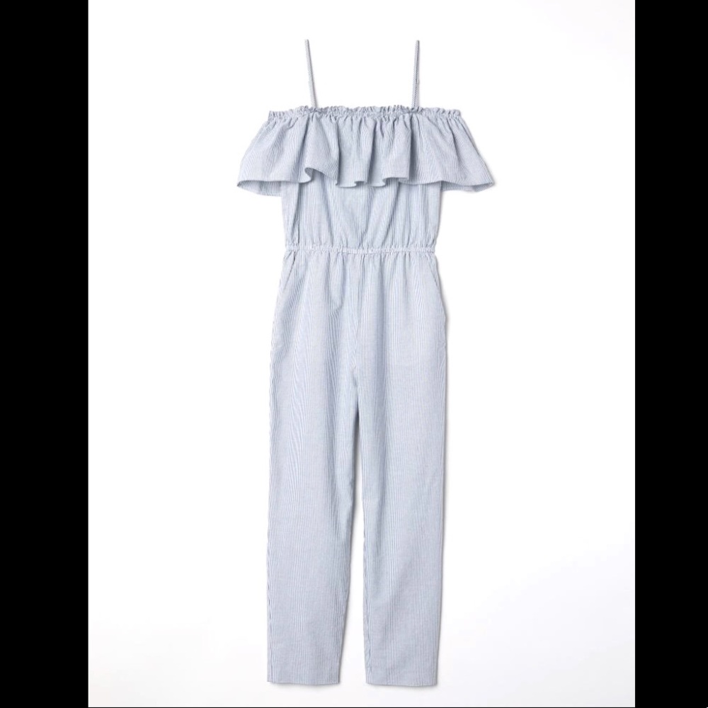 H&M Pin-Stripe Jumpsuit - Blue/White